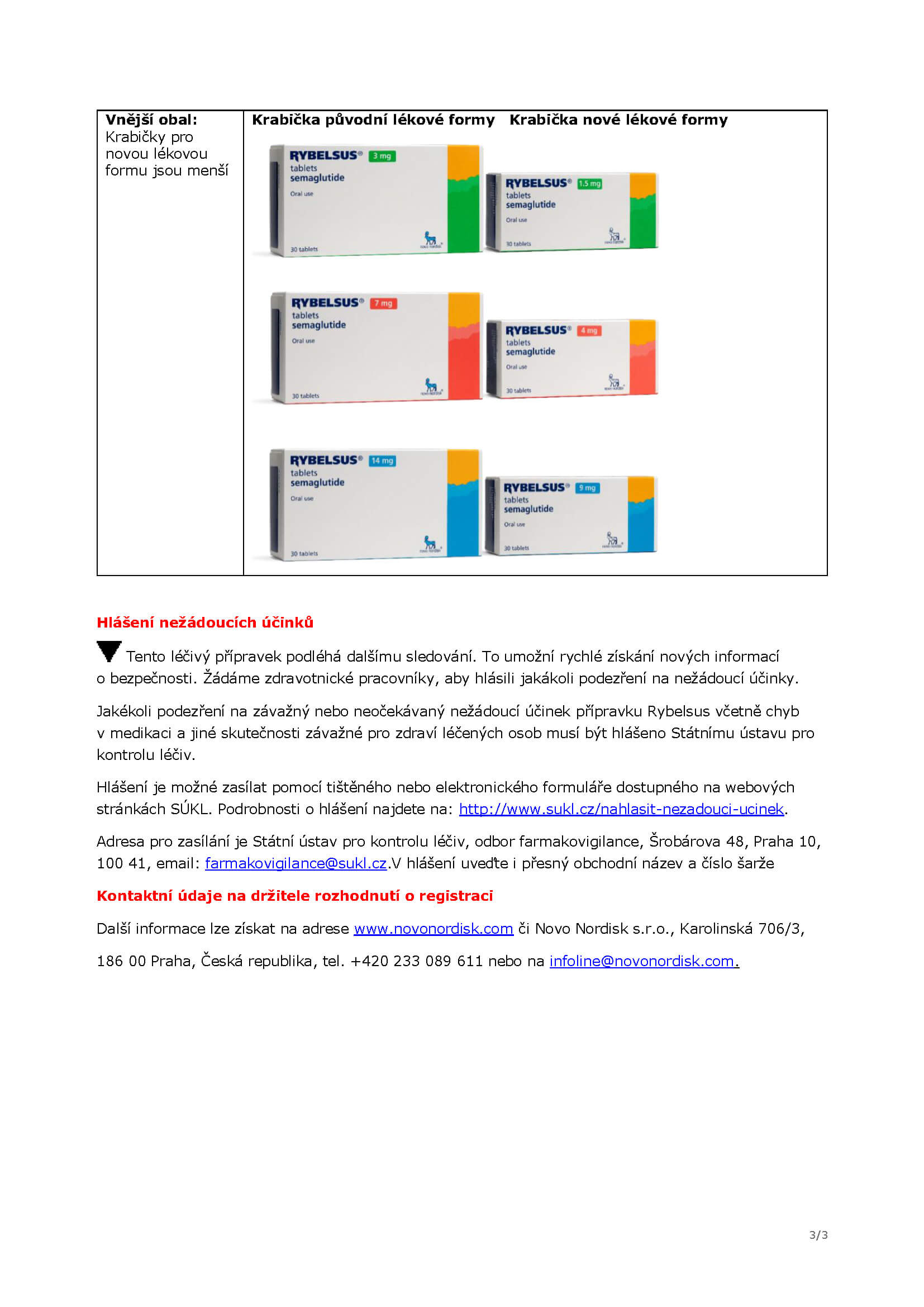 Rybelsus riziko vzniku chyb v medikaci v důsledku zavedení nové lékové formy se zvýšenou biologickou dostupností